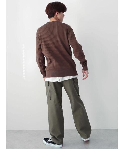 CRAFT STANDARD BOUTIQUE(クラフトスタンダードブティック)の「クルーネックワイドリブニット(ニット/セーター・メンズ・グリーン/ダークブラウン/オフホワイト/ベージュ/ブラック・LL/M/L)」の15枚目の写真