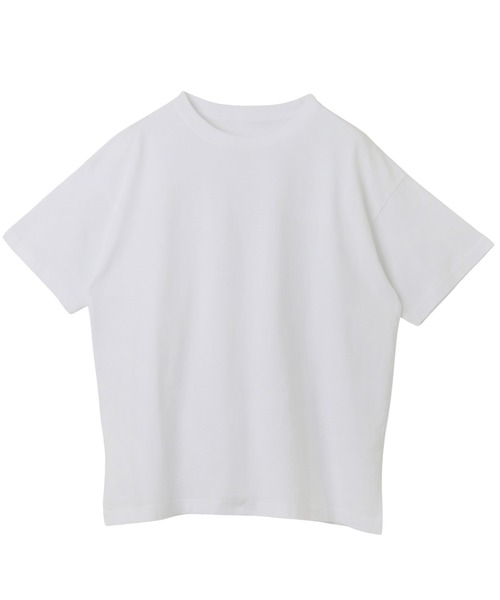 andme(アンドミー)の「コットンクルーネック半袖Tシャツ(Tシャツ/カットソー・レディース・オフホワイト/チャコールグレー/ブラック/ベージュ/オートミール/ブルー系その他・S/M)」の9枚目の写真