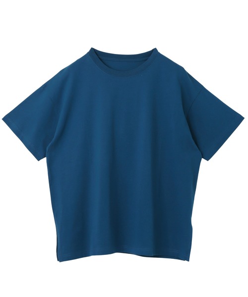 andme(アンドミー)の「コットンクルーネック半袖Tシャツ(Tシャツ/カットソー・レディース・オフホワイト/チャコールグレー/ブラック/ベージュ/オートミール/ブルー系その他・S/M)」の12枚目の写真