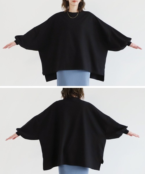 reca(レカ)の「ビッグドルマンスリーブプルオーバー(Tシャツ/カットソー・レディース・パープル/ブラック/オフホワイト/グレイッシュベージュ・FREE)」の14枚目の写真