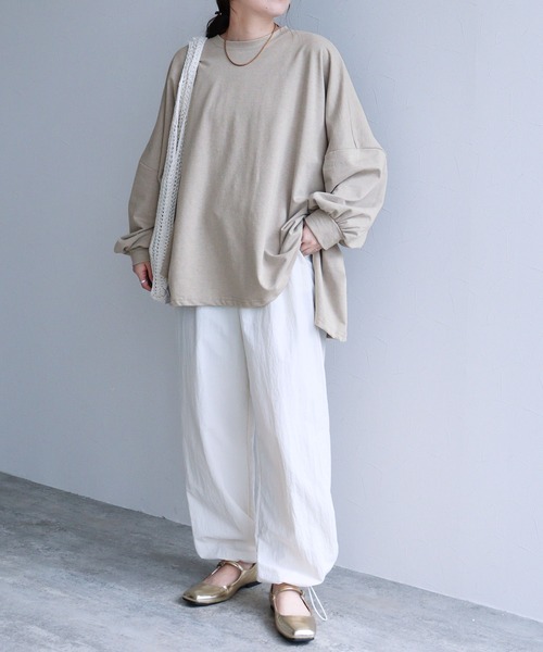 reca(レカ)の「ビッグドルマンスリーブプルオーバー(Tシャツ/カットソー・レディース・パープル/ブラック/オフホワイト/グレイッシュベージュ・FREE)」の19枚目の写真