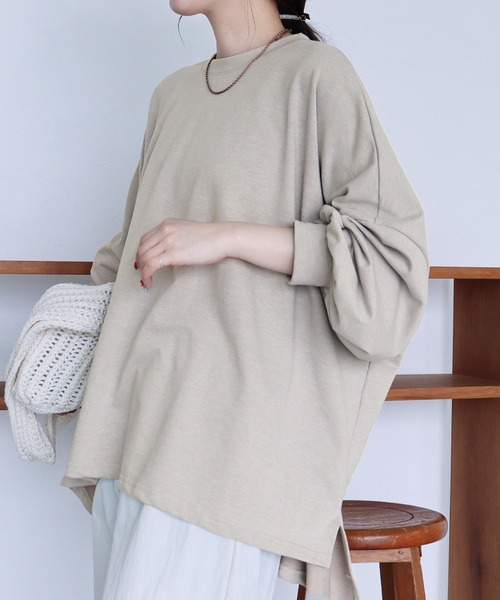reca(レカ)の「ビッグドルマンスリーブプルオーバー(Tシャツ/カットソー・レディース・パープル/ブラック/オフホワイト/グレイッシュベージュ・FREE)」の20枚目の写真