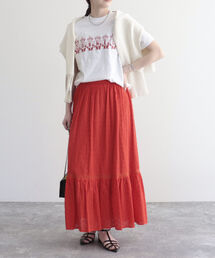 【fredy emue/フレディエミュ】コットンレースティアードスカート