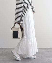 fredy emue | 【fredy emue/フレディエミュ】コットンレースティアードスカート(スカート)