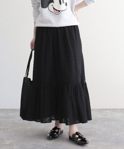 fredy emue（フレディエミュ）の「【fredy emue/フレディエミュ】コットンレースティアードスカート（スカート・レディース・ブラック/レッド/オフホワイト・36/38）」の3枚目の写真