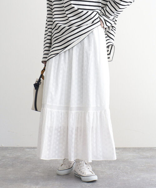 fredy emue（フレディエミュ）の「【fredy emue/フレディエミュ】コットンレースティアードスカート（スカート・レディース・ブラック/レッド/オフホワイト・36/38）」の22枚目の写真