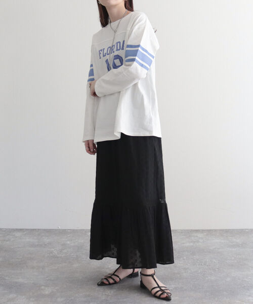 fredy emue（フレディエミュ）の「【fredy emue/フレディエミュ】コットンレースティアードスカート（スカート・レディース・ブラック/レッド/オフホワイト・36/38）」の6枚目の写真