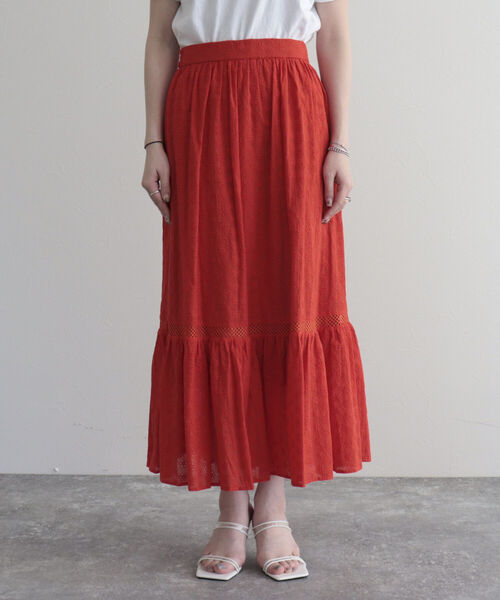 fredy emue（フレディエミュ）の「【fredy emue/フレディエミュ】コットンレースティアードスカート（スカート・レディース・ブラック/レッド/オフホワイト・36/38）」の14枚目の写真