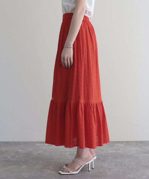 fredy emue（フレディエミュ）の「【fredy emue/フレディエミュ】コットンレースティアードスカート（スカート・レディース・ブラック/レッド/オフホワイト・36/38）」の15枚目の写真