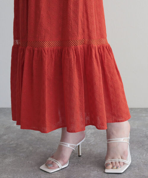 fredy emue（フレディエミュ）の「【fredy emue/フレディエミュ】コットンレースティアードスカート（スカート・レディース・ブラック/レッド/オフホワイト・36/38）」の18枚目の写真