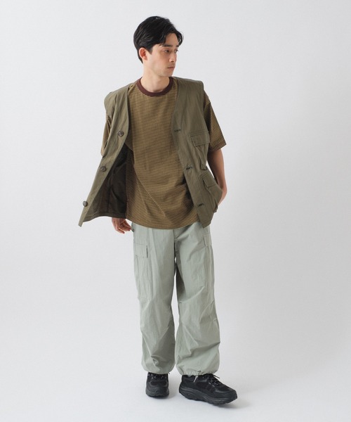 WHIMSIC（ウィムジック）の「【UNISEX】マイクロボーダーTシャツ（Tシャツ/カットソー・メンズ・ブラウン/ブルー/グリーン・FREE）」の10枚目の写真