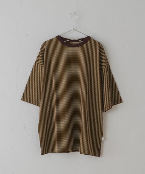 WHIMSIC（ウィムジック）の「【UNISEX】マイクロボーダーTシャツ（Tシャツ/カットソー・メンズ・ブラウン/ブルー/グリーン・FREE）」の19枚目の写真