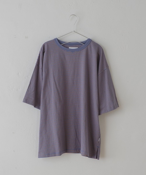 WHIMSIC（ウィムジック）の「【UNISEX】マイクロボーダーTシャツ（Tシャツ/カットソー・メンズ・ブラウン/ブルー/グリーン・FREE）」の5枚目の写真