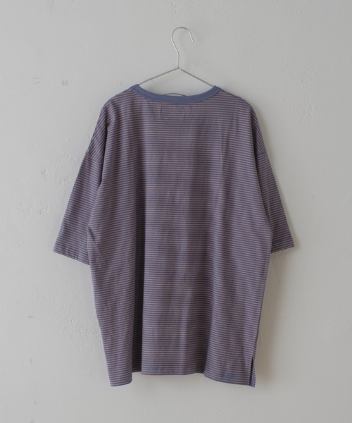 WHIMSIC（ウィムジック）の「【UNISEX】マイクロボーダーTシャツ（Tシャツ/カットソー・メンズ・ブラウン/ブルー/グリーン・FREE）」の7枚目の写真