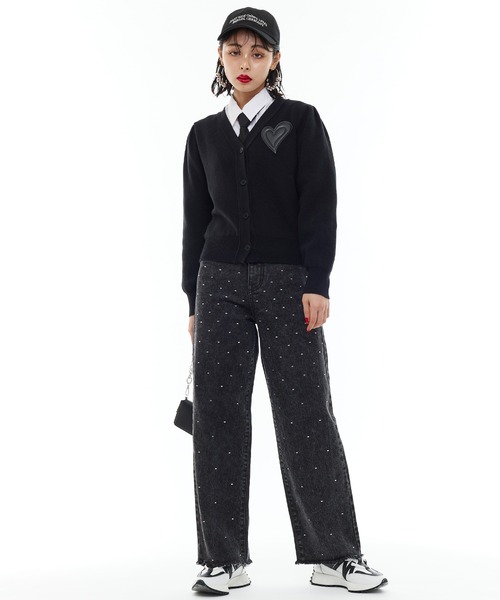 Narcissus(ナルシス)の「【Narcissus】ハートカーディガン(カーディガン/ボレロ・レディース・ブラック/ラベンダー・FREE)」の4枚目の写真