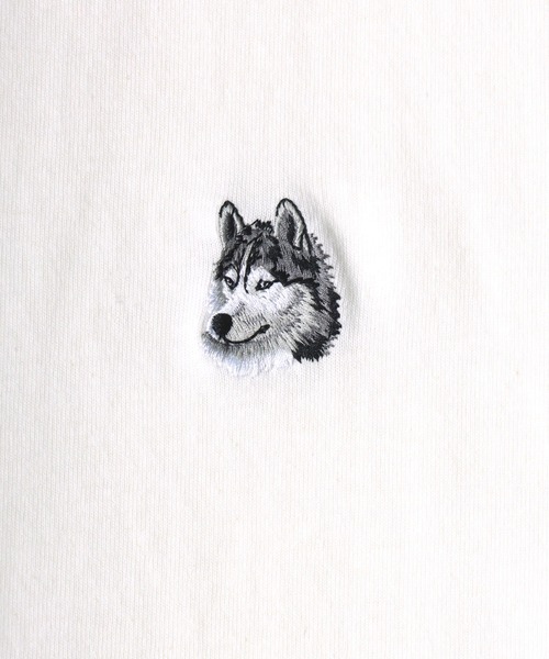 Lazar(ラザル)の「Lazar 別注 Animal One Point Embroidery Tee/オーバーサイズ ワンポイント刺繍 半袖Tシャツ/リンガーT/虎・トラ/犬・イヌ/猫・ネコ/狼・オオカミ/レディース メンズ(Tシャツ/カットソー・メンズ・ネイビー/ホワイト/ホワイト系その他/ホワイト系その他3/グリーン/ブラック/ホワイト系その他5/ホワイト系その他6/ホワイト系その他7/ホワイト系その他2/ブラック系その他/ホワイト系その他4・M/L/LL)」の16枚目の写真
