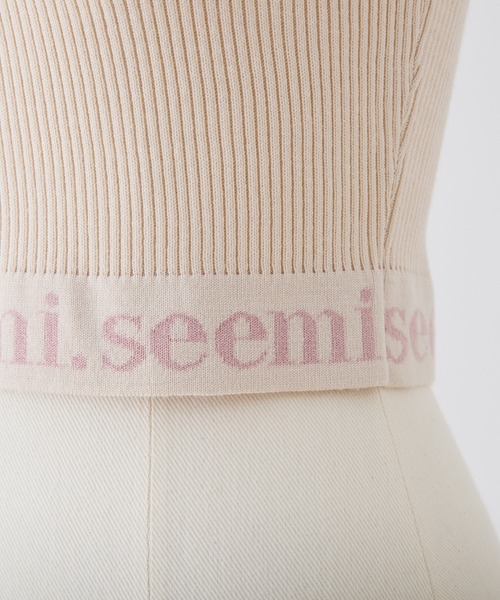 Seemi. byNICECLAUP（ シーミーバイナイスクラップ）の「【Seemi】ロゴラインニットタンクトップ（タンクトップ・レディース・ピンクベージュ/オフホワイト・FREE）」の22枚目の写真