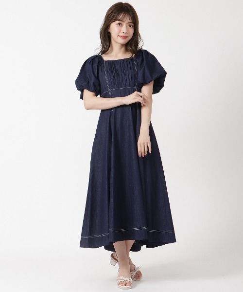 WILLSELECTION（ウィルセレクション）の「ピンタックデニムワンピース（ワンピース・レディース・ブラック/ネイビー・MEDIUM）」の3枚目の写真