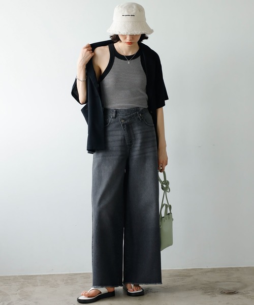 GeeRA（ジーラ）の「ウエストデザインワイドデニムパンツ（デニムパンツ・レディース・グレー/ブルー・MEDIUM/LARGE）」の7枚目の写真