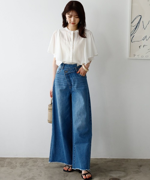 GeeRA（ジーラ）の「ウエストデザインワイドデニムパンツ（デニムパンツ・レディース・グレー/ブルー・MEDIUM/LARGE）」の9枚目の写真