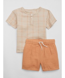 GAP（ギャップ）の「babyGap ヘンリーネック 2点セットアップ（シャツ/ブラウス・キッズ）」