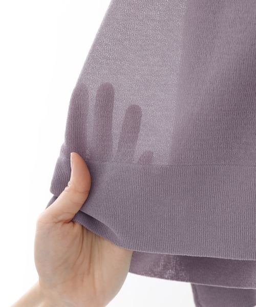 n'OrLABEL（ノアールレーベル）の「【機能素材】『前後2wayシアーニットカーディガン』（カーディガン/ボレロ・レディース・グレイッシュブルー/ブラック/グリーン/ライトグレー/モカ/ラベンダー/オフホワイト・FREE）」の18枚目の写真