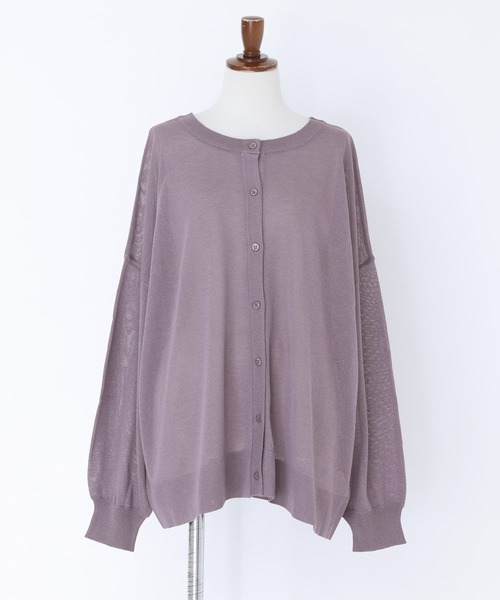 n'OrLABEL（ノアールレーベル）の「【機能素材】『前後2wayシアーニットカーディガン』（カーディガン/ボレロ・レディース・グレイッシュブルー/ブラック/グリーン/ライトグレー/モカ/ラベンダー/オフホワイト・FREE）」の14枚目の写真