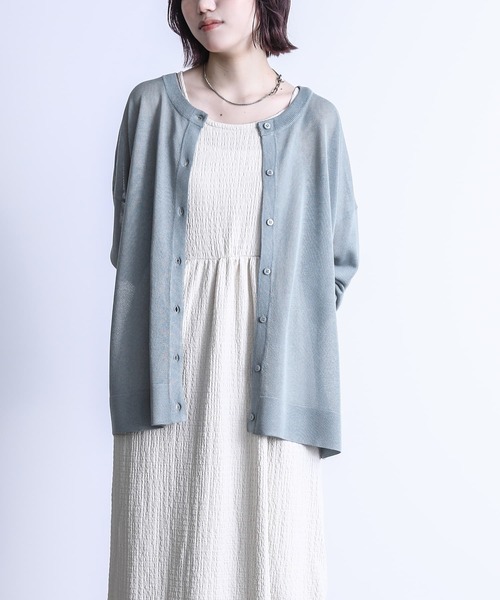 n'OrLABEL（ノアールレーベル）の「【機能素材】『前後2wayシアーニットカーディガン』（カーディガン/ボレロ・レディース・グレイッシュブルー/ブラック/グリーン/ライトグレー/モカ/ラベンダー/オフホワイト・FREE）」の21枚目の写真