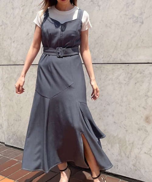 Cheek（チーク）の「イレヘムティアードジャンスカ（ジャンパースカート・レディース・チャコールグレー/ブラック/アイボリー・SMALL/MEDIUM）」の3枚目の写真