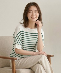 トップス レディース ニット ボーダー 袖あり 半袖 長袖 七分袖 ニットトップス レディース 春 夏 春夏 黒 白 ニット トップス 長袖ニット 長袖 無地 ボーダー チュニック セーター ボーダーニット ストレッチ ブラック ホワイト