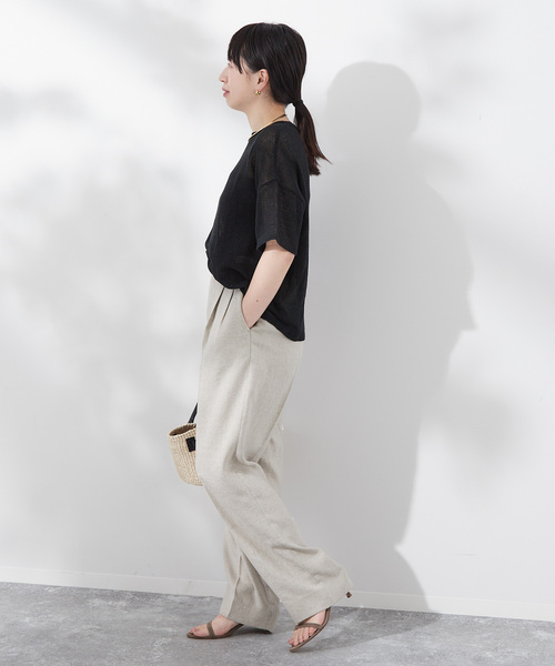 journal standard L'essage（ジャーナルスタンダードレサージュ）の「バスケットメッシュTシャツ（Tシャツ/カットソー・レディース・ブラック/アイボリー・FREE）」の5枚目の写真