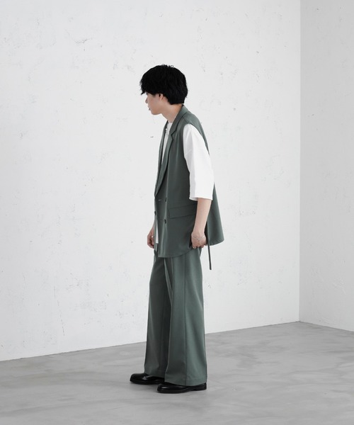 【18％OFF】 BELTED DOUBLE GILET/ベルテッドダブルジレ（ベスト）｜selle トップス