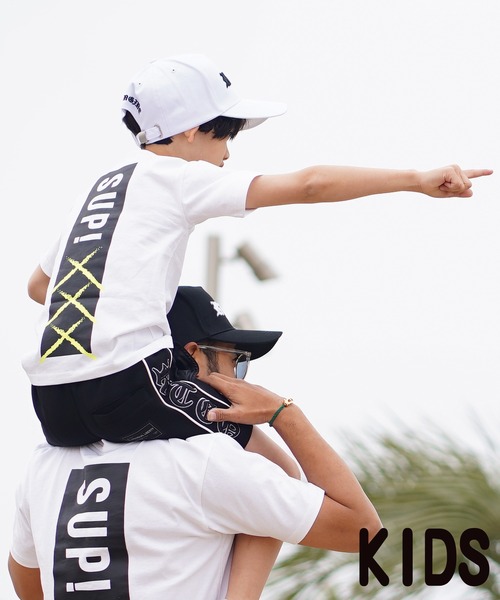 新品タグ付♡ミーアアステリズム Tシャツ　白 adamsJUGGLER（アダムスジャグラー）の「SUP！ XXXティー キッズ