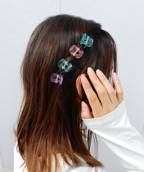 minia（ミニア）の「ミニバンスセット（バレッタ/ヘアクリップ・レディース・パープル/オレンジ/ブラウン/ブルー・FREE）」の10枚目の写真