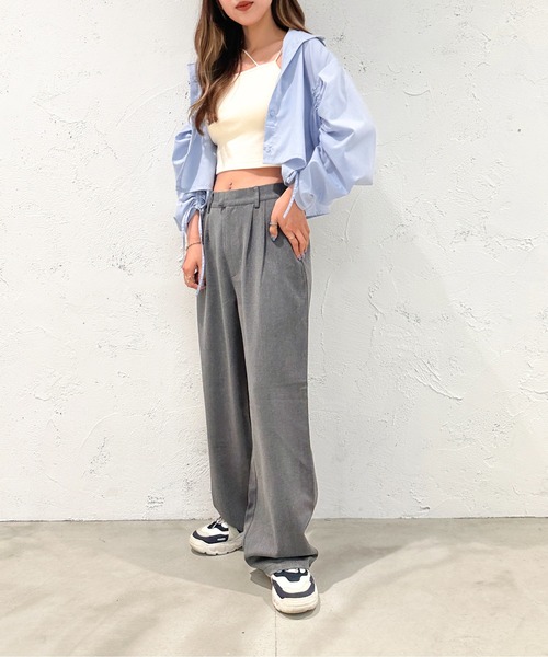 apres jour mignon(アプレジュールミニョン)の「カップ付き変形クロップドキャミソール【ZOZOTOWN限定アイテム】(タンクトップ・レディース・グリーン系その他/ピンク/ブラック/アイボリー・X-LARGE/フリー)」の18枚目の写真