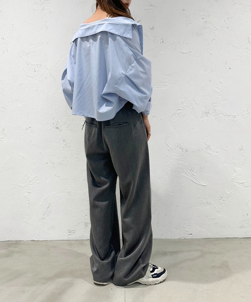 apres jour mignon(アプレジュールミニョン)の「カップ付き変形クロップドキャミソール【ZOZOTOWN限定アイテム】(タンクトップ・レディース・グリーン系その他/ピンク/ブラック/アイボリー・X-LARGE/フリー)」の7枚目の写真