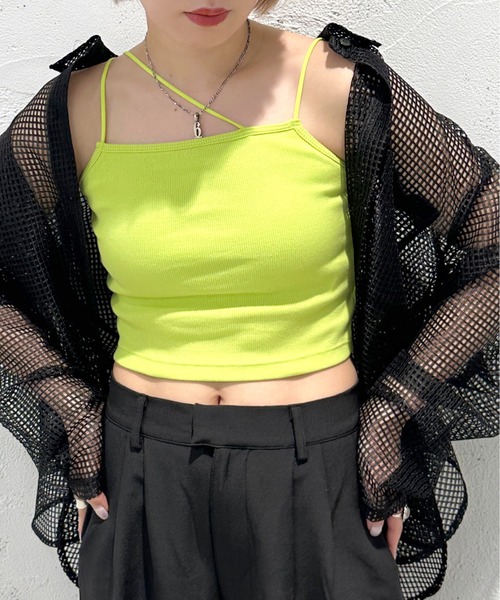 apres jour mignon(アプレジュールミニョン)の「カップ付き変形クロップドキャミソール【ZOZOTOWN限定アイテム】(タンクトップ・レディース・グリーン系その他/ピンク/ブラック/アイボリー・X-LARGE/フリー)」の13枚目の写真