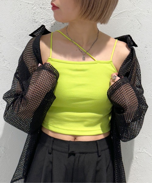 apres jour mignon(アプレジュールミニョン)の「カップ付き変形クロップドキャミソール【ZOZOTOWN限定アイテム】(タンクトップ・レディース・グリーン系その他/ピンク/ブラック/アイボリー・X-LARGE/フリー)」の22枚目の写真