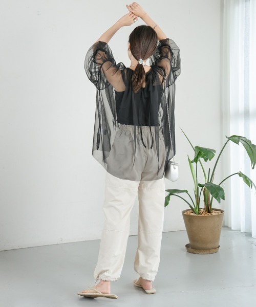 Bab（バブ）の「チュールギャザートップス（シャツ/ブラウス