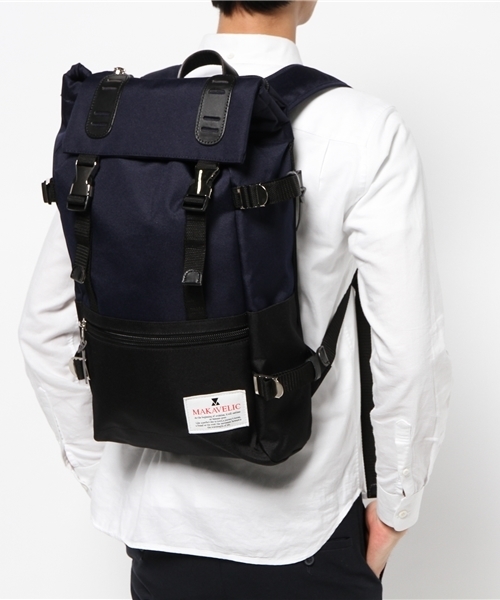 MAKAVELIC(マキャベリック)の「MAKAVELIC(マキャベリック) ダブルベルトリュック(バックパック/リュック・メンズ・ネイビー/その他21/ブラック/ホワイト・FREE)」の19枚目の写真
