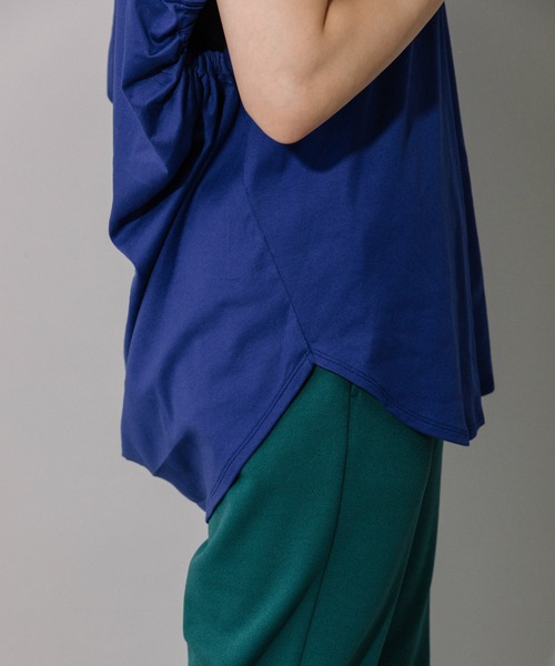 Munich（ミューニック）の「コットンジャージバックドレープトップス（Tシャツ/カットソー・レディース・ホワイト/ブラック/ブルー/ラベンダー・FREE）」の22枚目の写真