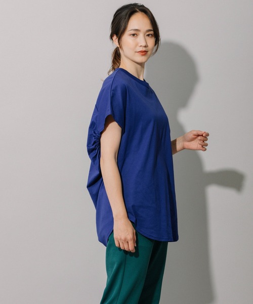 Munich（ミューニック）の「コットンジャージバックドレープトップス（Tシャツ/カットソー・レディース・ホワイト/ブラック/ブルー/ラベンダー・FREE）」の17枚目の写真