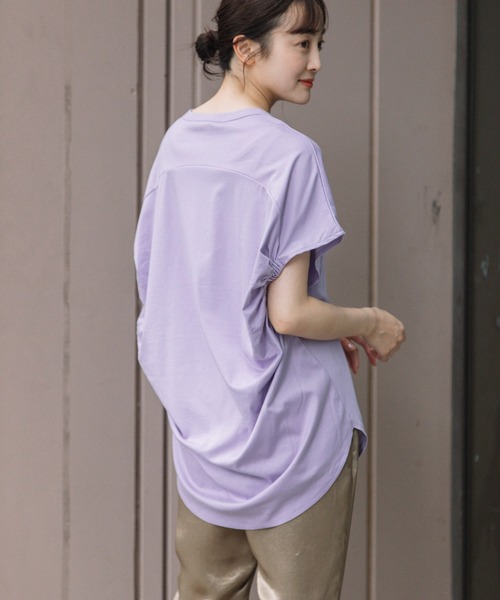 Munich（ミューニック）の「コットンジャージバックドレープトップス（Tシャツ/カットソー・レディース・ホワイト/ブラック/ブルー/ラベンダー・FREE）」の11枚目の写真