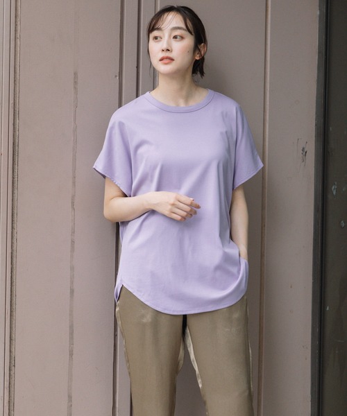 Munich（ミューニック）の「コットンジャージバックドレープトップス（Tシャツ/カットソー・レディース・ホワイト/ブラック/ブルー/ラベンダー・FREE）」の9枚目の写真