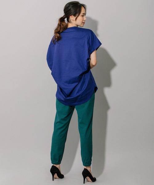 Munich（ミューニック）の「コットンジャージバックドレープトップス（Tシャツ/カットソー・レディース・ホワイト/ブラック/ブルー/ラベンダー・FREE）」の15枚目の写真