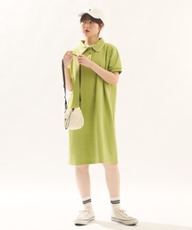 配色ラインポロワンピース