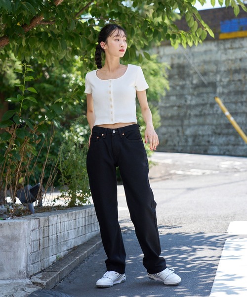 新品リーバイスLevi'sウールロングベストケープポンチョ黒フリンジ