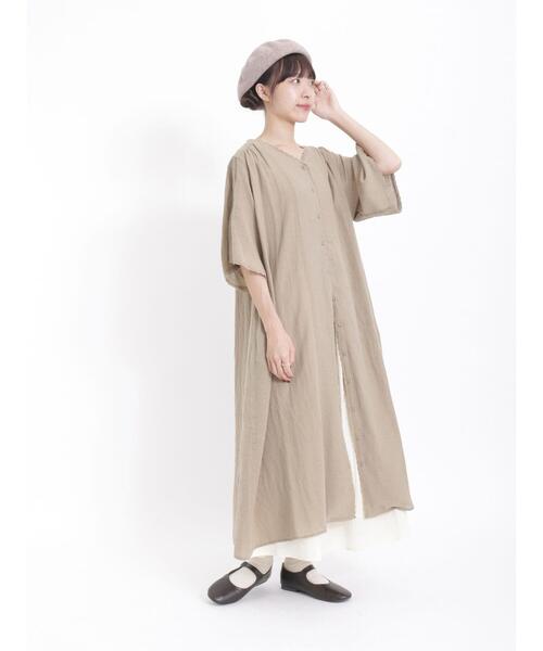 Samansa Mos2(サマンサ モスモス)の「羽織ワンピース(ワンピース・レディース・キナリ/ベージュ/ブラック・F)」の5枚目の写真