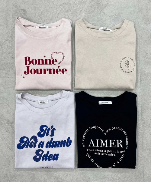one after another NICE CLAUP(ワンアフターアナザーナイスクラップ)の「オーバーサイズアソートTシャツ(Tシャツ/カットソー・レディース・ラベンダー/ピンク/ベージュ/ブラック・FREE)」の18枚目の写真