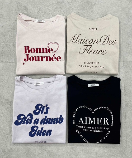 one after another NICE CLAUP(ワンアフターアナザーナイスクラップ)の「オーバーサイズアソートTシャツ(Tシャツ/カットソー・レディース・ラベンダー/ピンク/ベージュ/ブラック・FREE)」の19枚目の写真